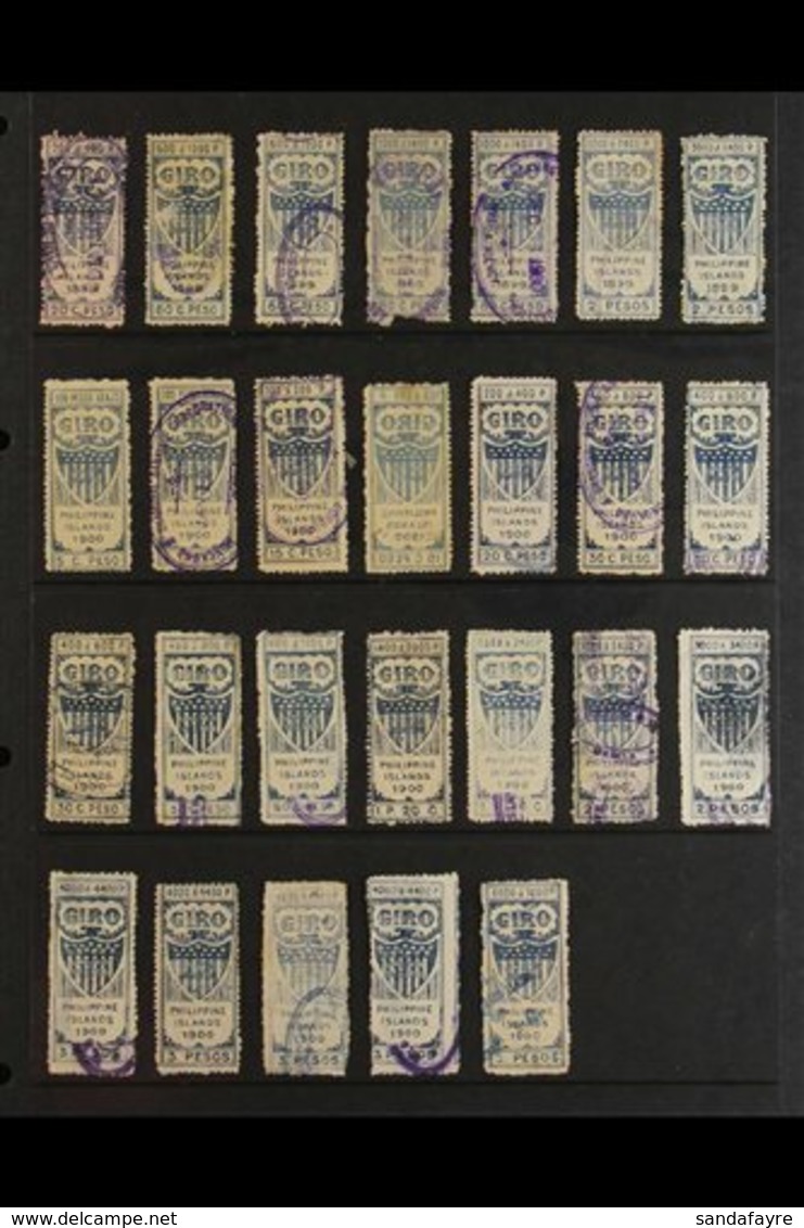 REVENUE STAMPS - UNITED STATES ADMINISTRATION Late 1890's/ Early 1900's Collection On Album Pages. With Strong GIRO In M - Filipinas