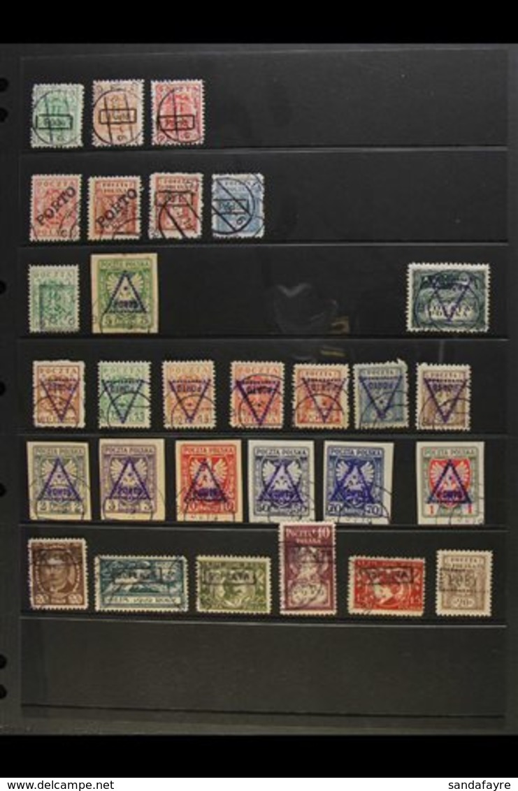 POSTAGE DUES 1918-19 PROVISIONALS - USED Group Of Various Issues Of Poland, Overprinted "PORTO" In Various Different Cac - Andere & Zonder Classificatie