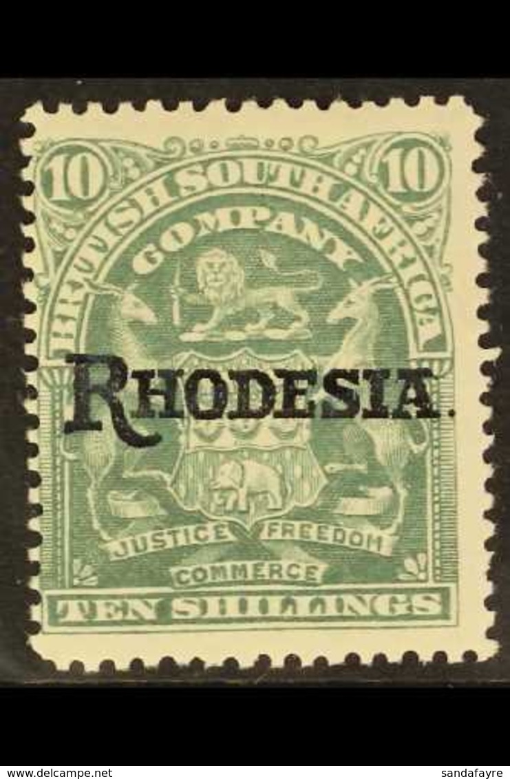 1909-12 10s Dull Green Arms "Rhodesia" Overprinted, SG 112, Fine Mint  For More Images, Please Visit Http://www.sandafay - Other & Unclassified