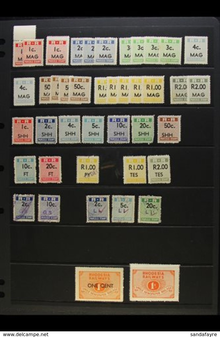 RAILWAY STAMPS 1951-69 MINT ACCUMULATION, We See Sterling Denominated Values For Use In Rhodesia With Values To £1 Inscr - Otros & Sin Clasificación