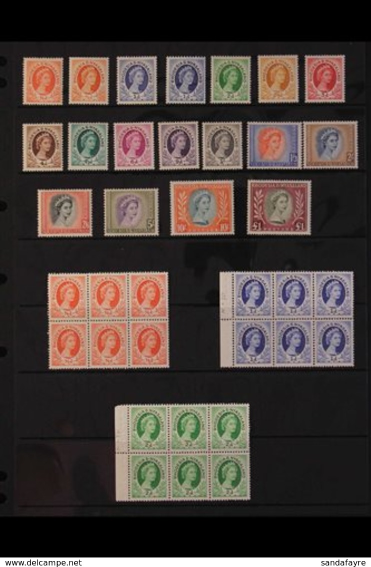 1954-1963 COMPLETE MINT COLLECTION An Attractive Mint & Never Hinged Mint Collection, Complete For The Period Plus Coil  - Rhodesië & Nyasaland (1954-1963)