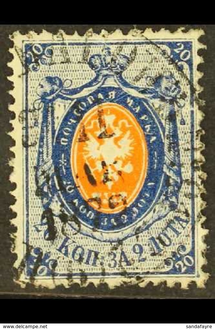 1866 -75 20k Orange And Blue On Vertically Laid Paper, SG 28, Tiny Crease At Right Otherwise Vf Appearance. For More Ima - Other & Unclassified