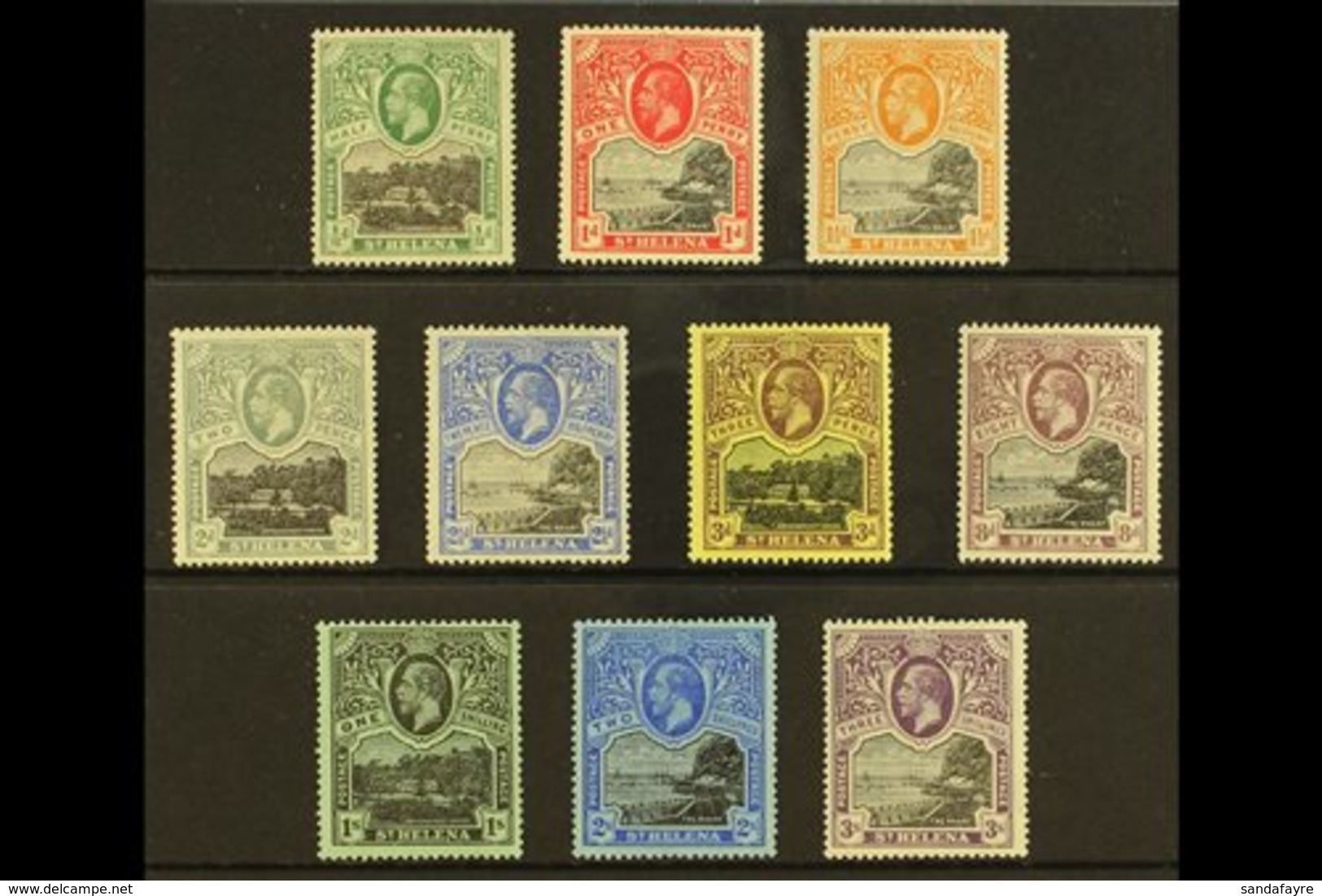 1912-16 Pictorial Definitive Set, SG 72/81, Fine Mint (10 Stamps) For More Images, Please Visit Http://www.sandafayre.co - Isla Sta Helena