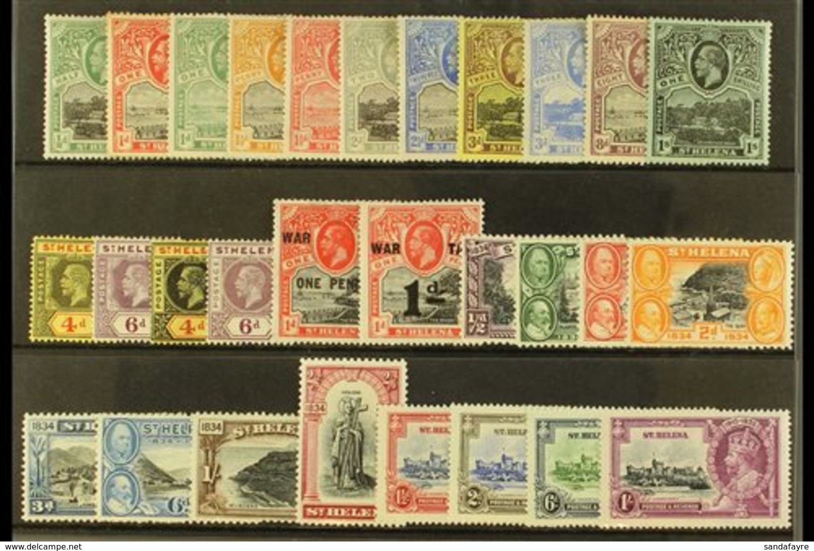 1912-35 KGV MINT SELECTION. An ALL DIFFERENT Mint Selection Presented On A Stock Card With Values To 2s6d. Includes 1912 - Saint Helena Island