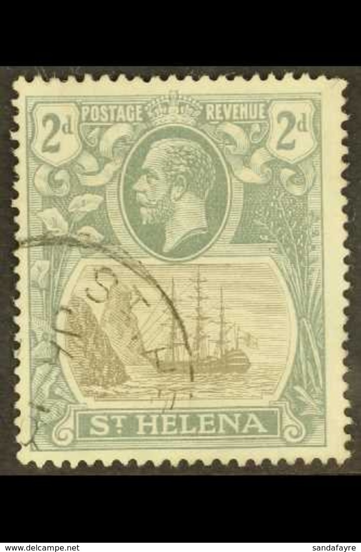 1922-37 2d Grey & Slate "Broken Mainmast" Variety, SG 100a, Fine Cds Used For More Images, Please Visit Http://www.sanda - Isla Sta Helena