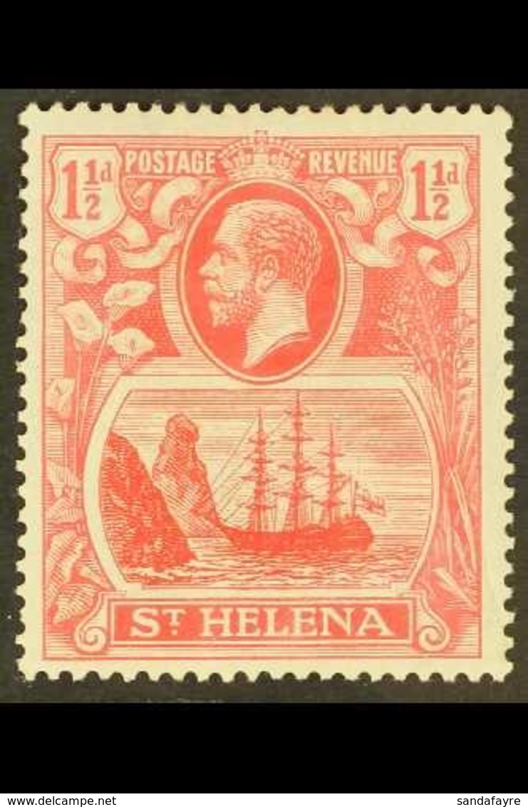 1922-37 VARIETY 1½d Rose Red "Torn Flag" Variety, SG 99b, Mint With Gum Faults For More Images, Please Visit Http://www. - Isla Sta Helena