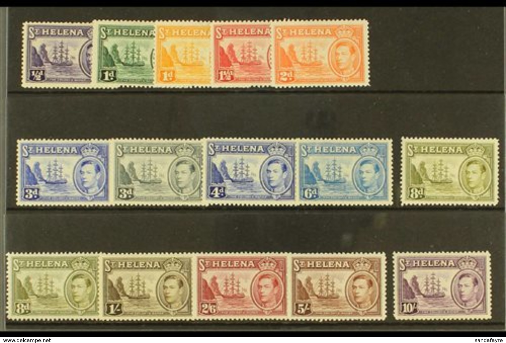 1938-44 Complete Definitive Set Plus Additional 8d Listed Shade, SG 131/40, Fine Mint (15 Stamps) For More Images, Pleas - Isla Sta Helena