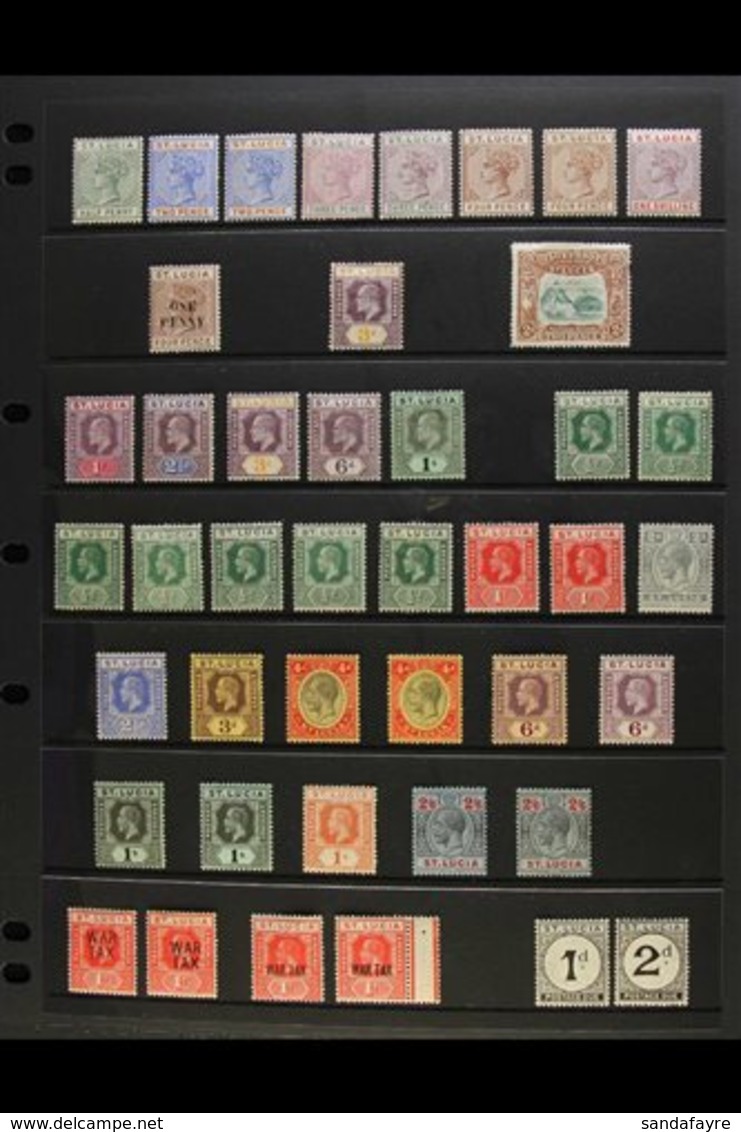 1891-1952 MINT SELECTION Presented On Stock Pages. Includes QV Ranges To 1s, KEVII Ranges To 1s, KGV To 2s6d Both Waterm - St.Lucia (...-1978)