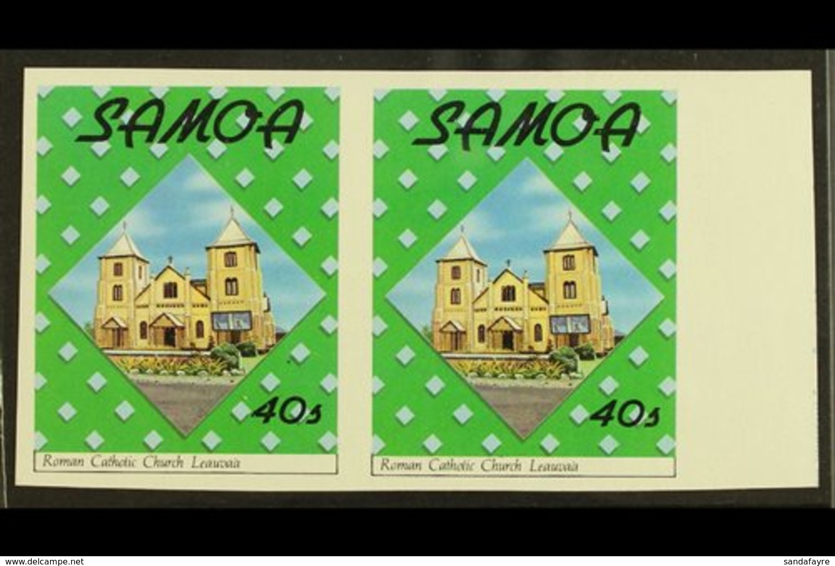 1988 40s Christmas (SG 814) IMPERF PAIR, Never Hinged Mint. For More Images, Please Visit Http://www.sandafayre.com/item - Samoa