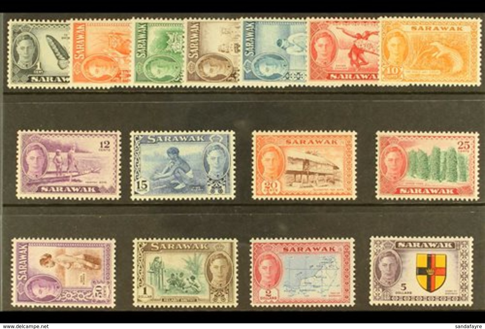 1950 Definitives Complete Set, SG 171/85, Very Fine Mint, Most Values Never Hinged. (15 Stamps) For More Images, Please  - Sarawak (...-1963)