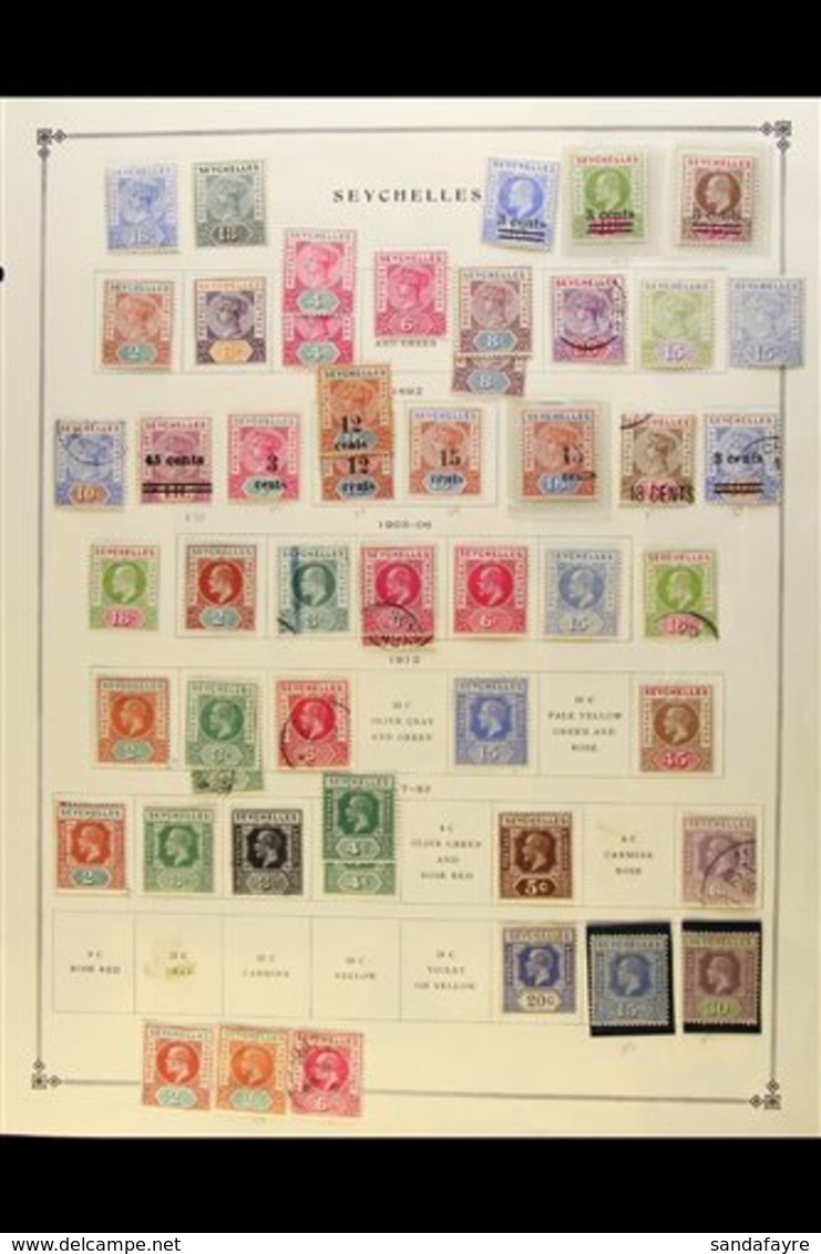 1890-1985 COLLECTION ON ALBUM PAGES Plus Some Loose Stamps/sets Awaiting Incorporation. Fresh Mint And Fine Used - Chief - Seychellen (...-1976)
