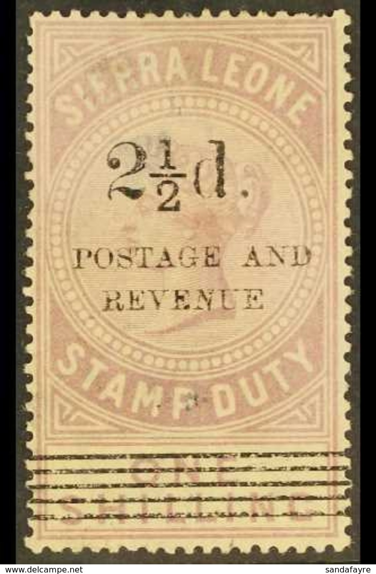 1897 2½d On 1s Dull Lilac, Variety "italic N In Revenue", SG 66a, Unused With Suffused Colour, See After SG 71, Unused.  - Sierra Leona (...-1960)