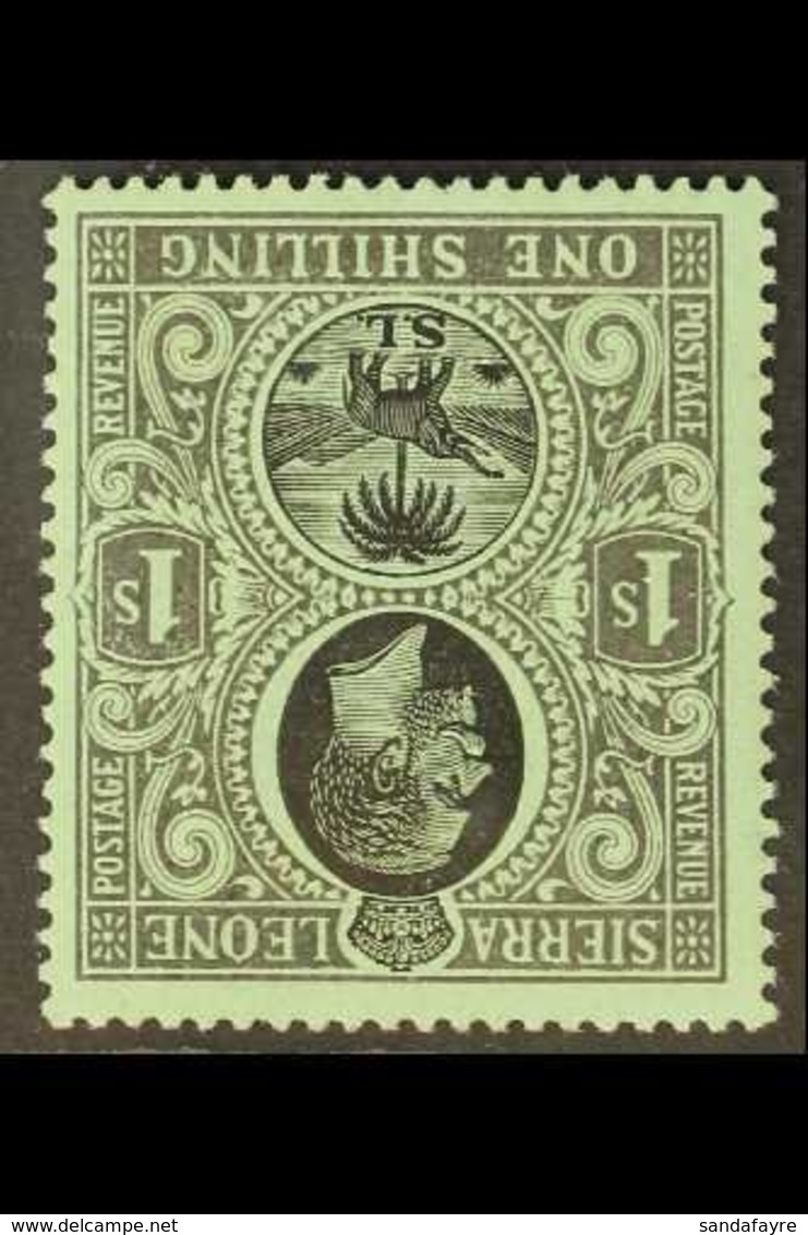 1912-21 1s Black/green "INVERTED WATERMARK Variety, SG 124w, Very Fine Mint For More Images, Please Visit Http://www.san - Sierra Leona (...-1960)