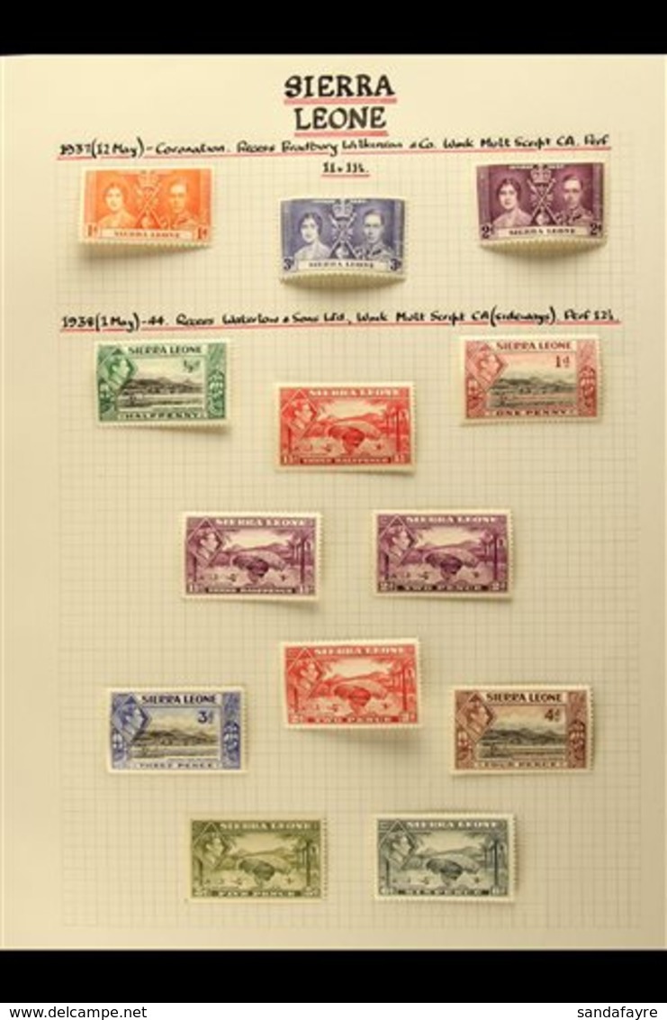 1937-84 SUPERB MINT COLLECTION WITH COMPLETE DEFINITIVE SETS A Beautifully Written Up Collection On Pages, Includes 1938 - Sierra Leona (...-1960)