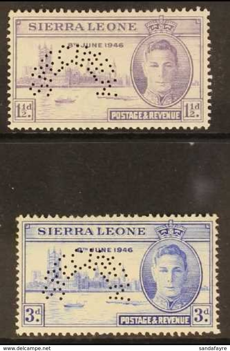 1946 Victory Set Perf "Specimen", SG 201s/202s, Very Fine Mint (2 Stamps) For More Images, Please Visit Http://www.sanda - Sierra Leone (...-1960)