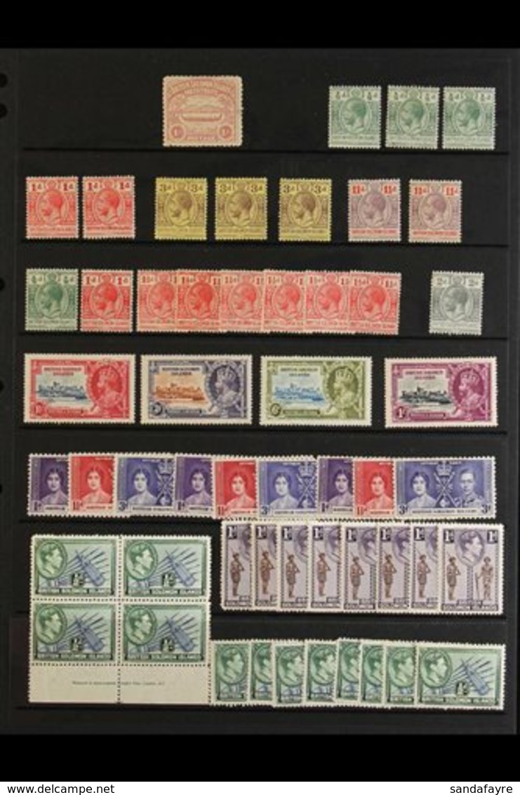 1907-1966 MINT ACCUMULATION ON STOCKLEAVES CAT £500+ A Few Faults But Mainly Fine Condition Including Some Never Hinged. - Salomonseilanden (...-1978)