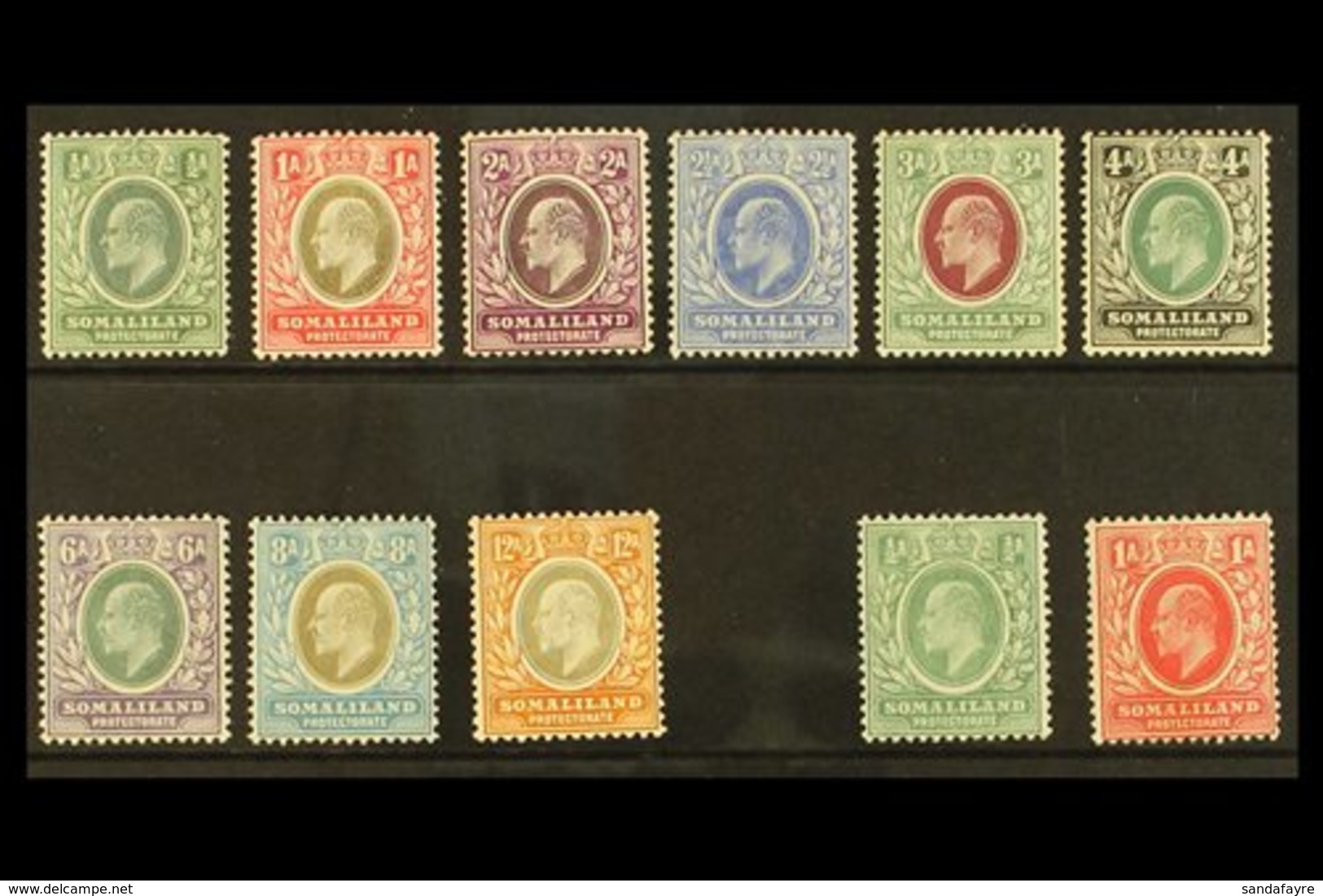 1905 Ed VII Set Complete Plus 1909 ½a And 1a, SG 45/59, Very Fine Mint. (11 Stamps) For More Images, Please Visit Http:/ - Somaliland (Protectoraat ...-1959)