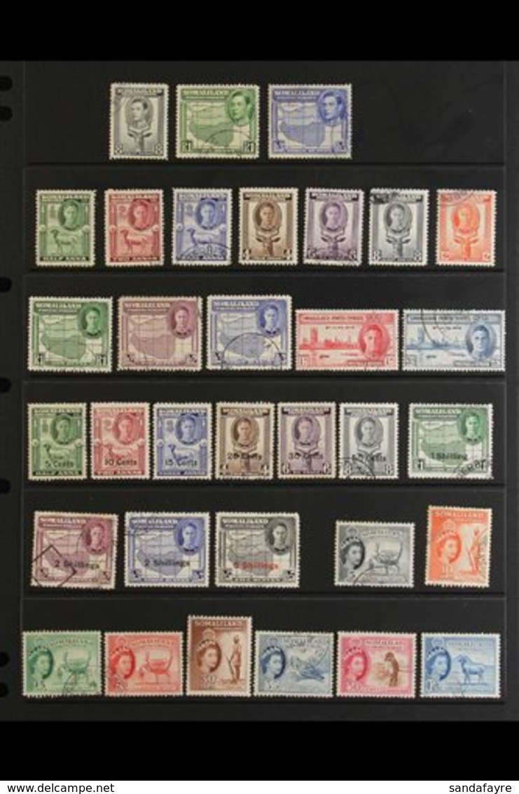 1938-58 FINE USED SELECTION Presented On A Stock Page & Includes 1938 8a, 1R And 3R, 1942 Most Values To 3R, 1951 New Cu - Somaliland (Herrschaft ...-1959)
