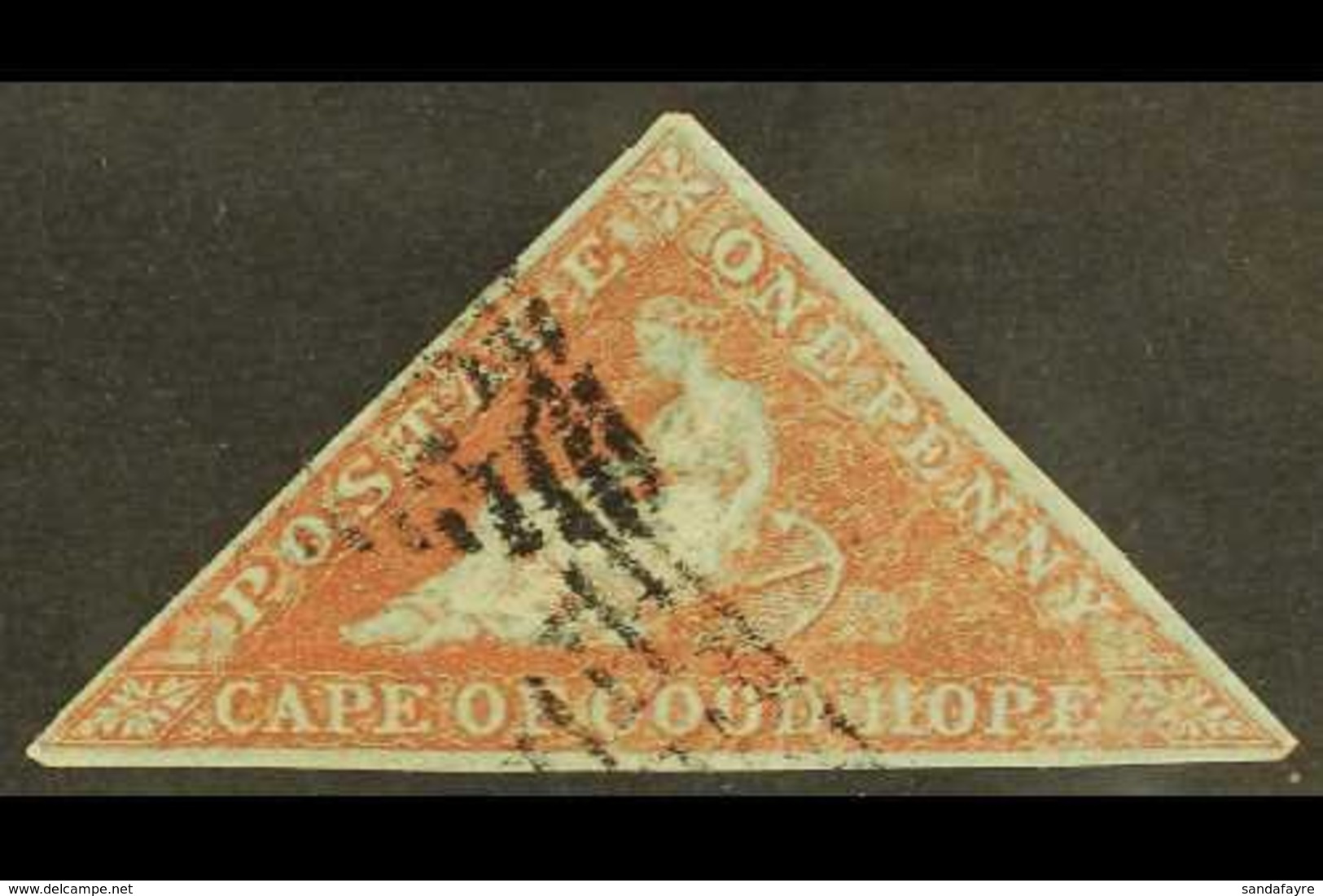 CAPE 1853 1d Pale Brick-red, On Deeply Blued Paper, SG 1, Fine Used, Three Margins, Cat.£450. For More Images, Please Vi - Unclassified