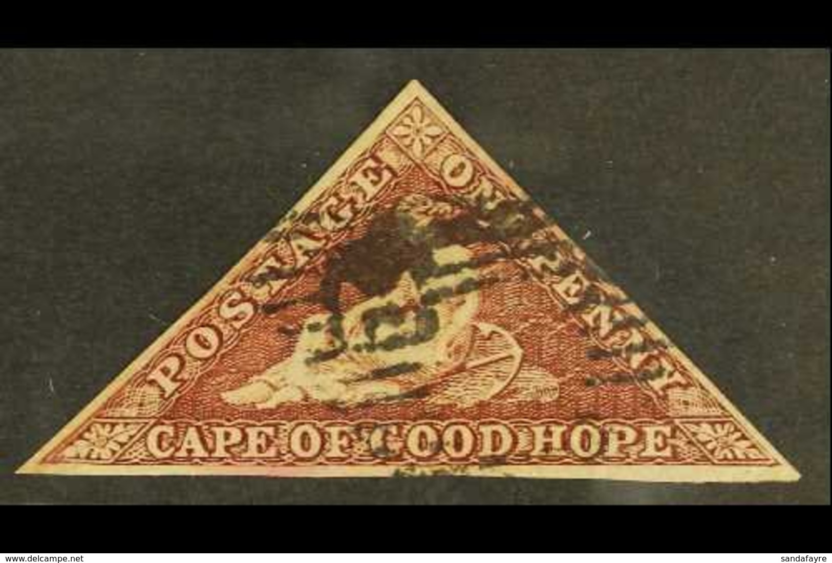 CAPE 1863-4 1d Deep Brown-red, De La Rue Printing, SG 18b, Good Used, Three Margins, Cat.£350. For More Images, Please V - Non Classés