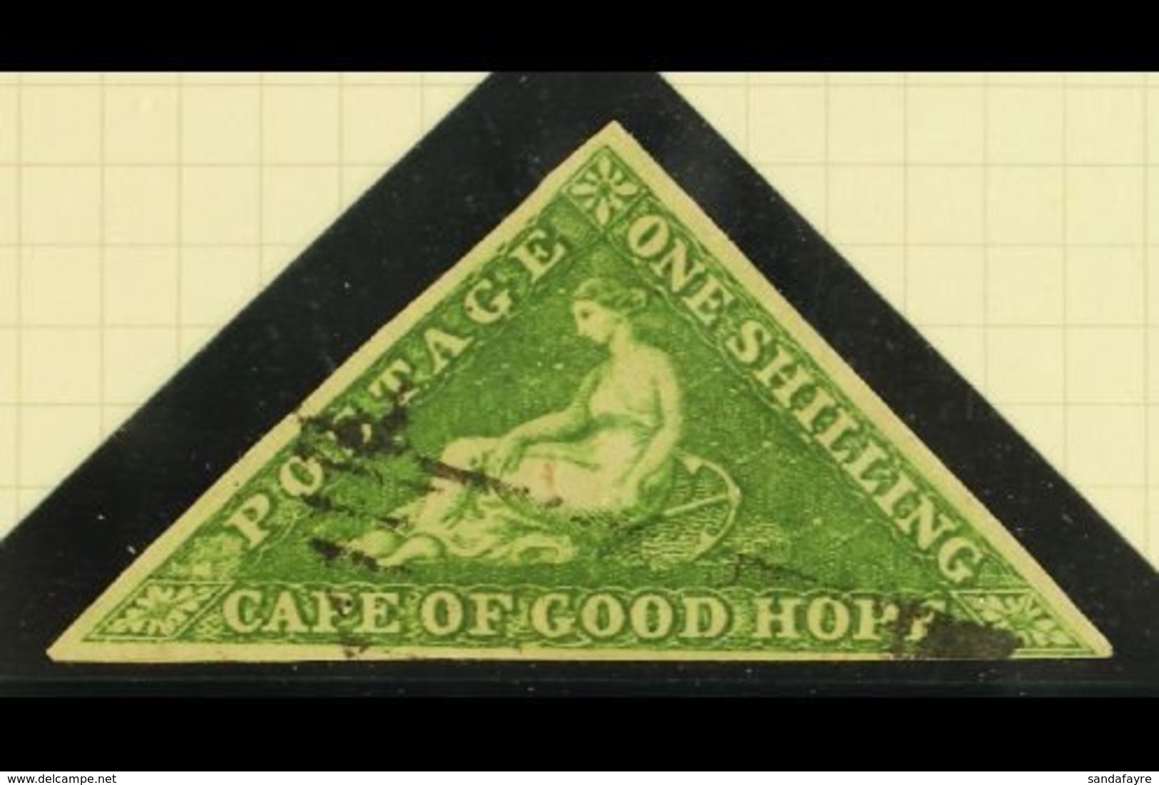 CAPE OF GOOD HOPE 1858 1s Bright Yellow Green, SG 8, Very Fine Used With Clear To Large Margins All Round And Light Canc - Zonder Classificatie