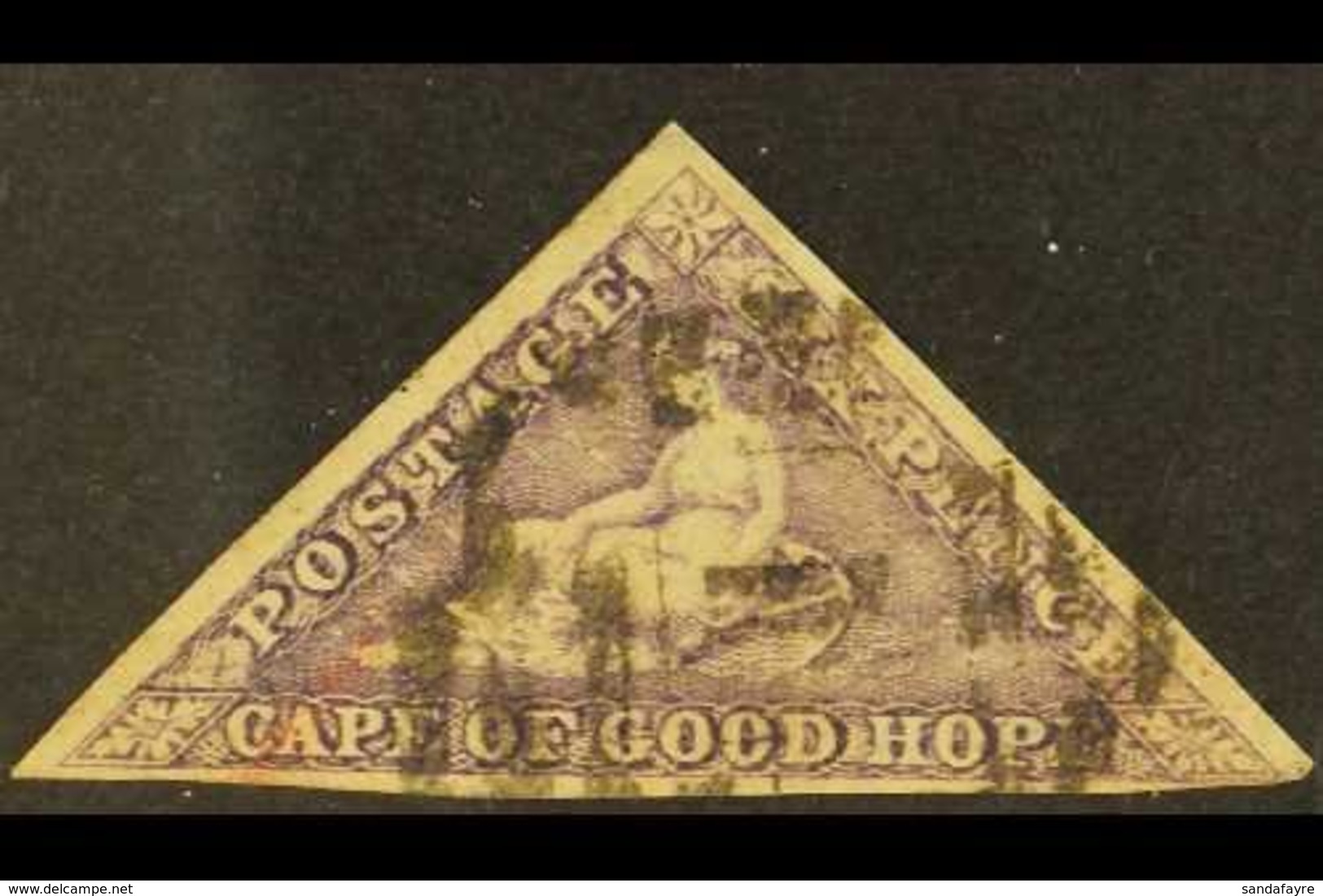 CAPE OF GOOD HOPE 1863-64 6d Bright Mauve Triangular, SG 20, Fine Used With Three Margins, Close At Lower Left. For More - Zonder Classificatie