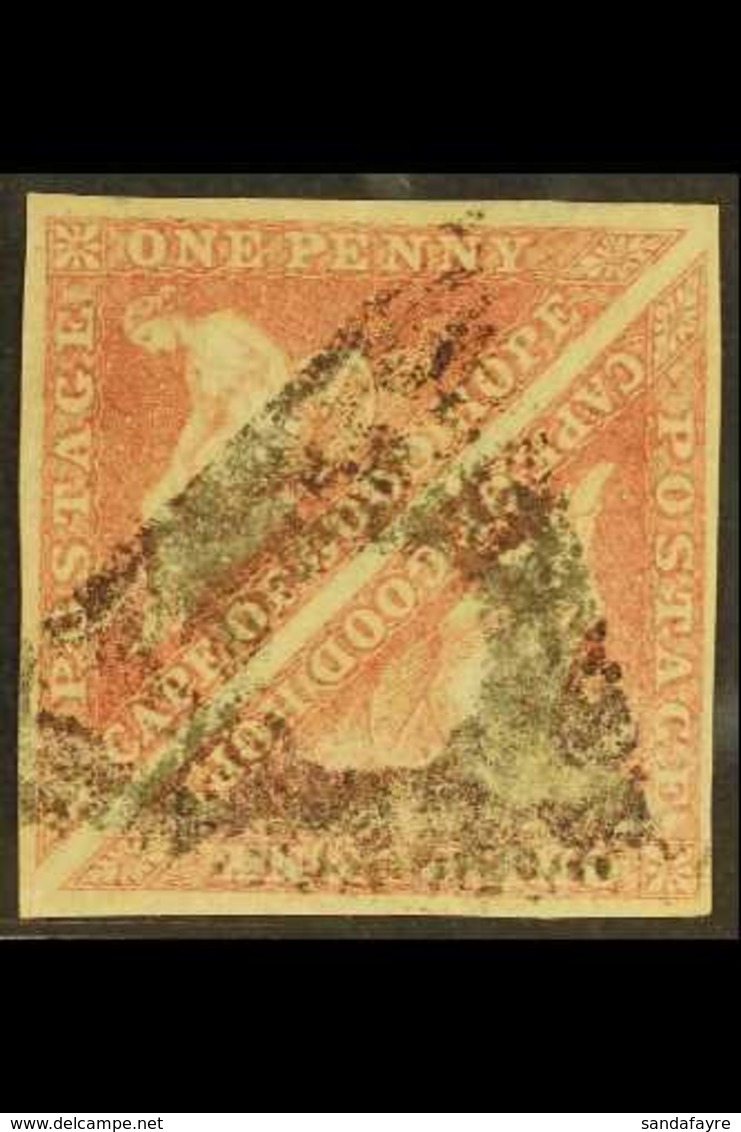 CAPE OF GOOD HOPE 1855-63 1d Rose Triangular, SG 5a, An Attractive Pair With Clear To Good Margins, Neat Triangular Canc - Unclassified