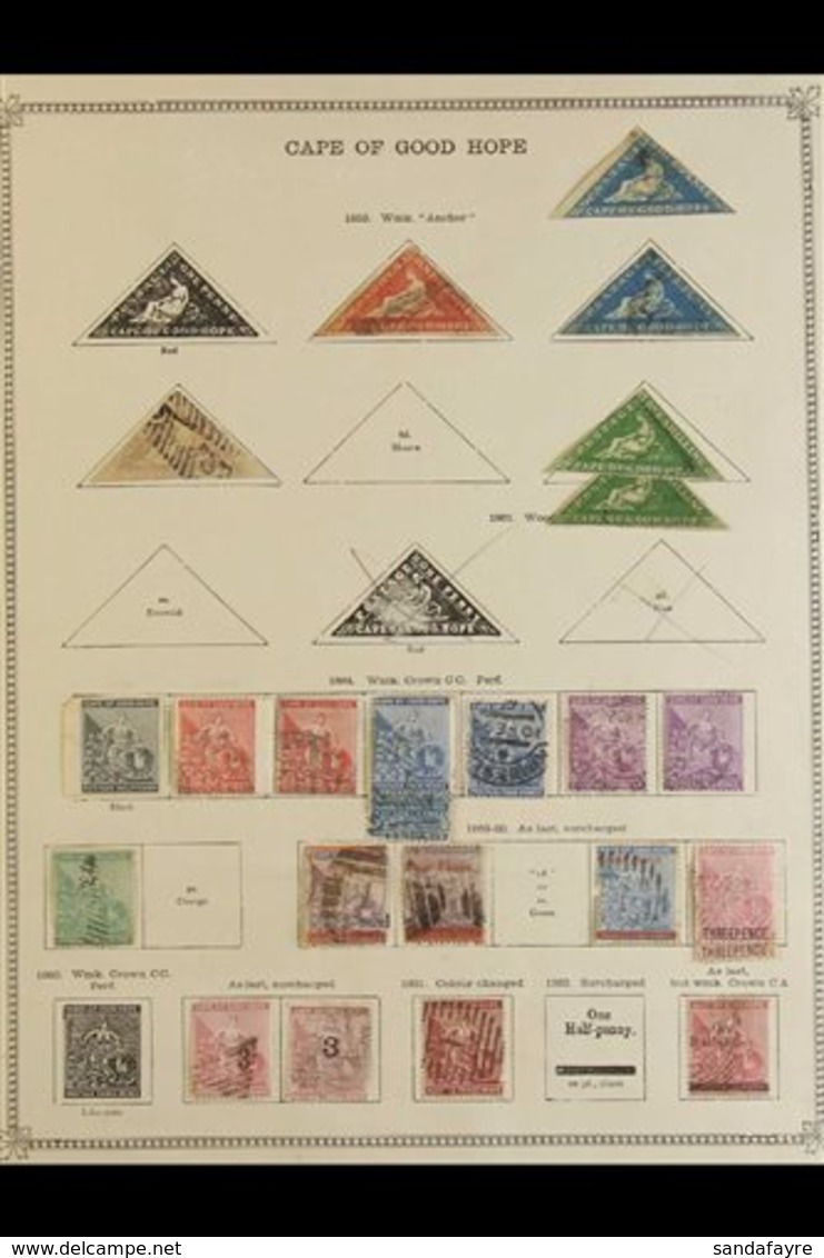 CAPE OF GOOD HOPE 1853-1904 Chiefly Used Old-time Collection On Printed Pages. With 1853-64 1d, 4d (2), 6d And 1s (2) Tr - Unclassified