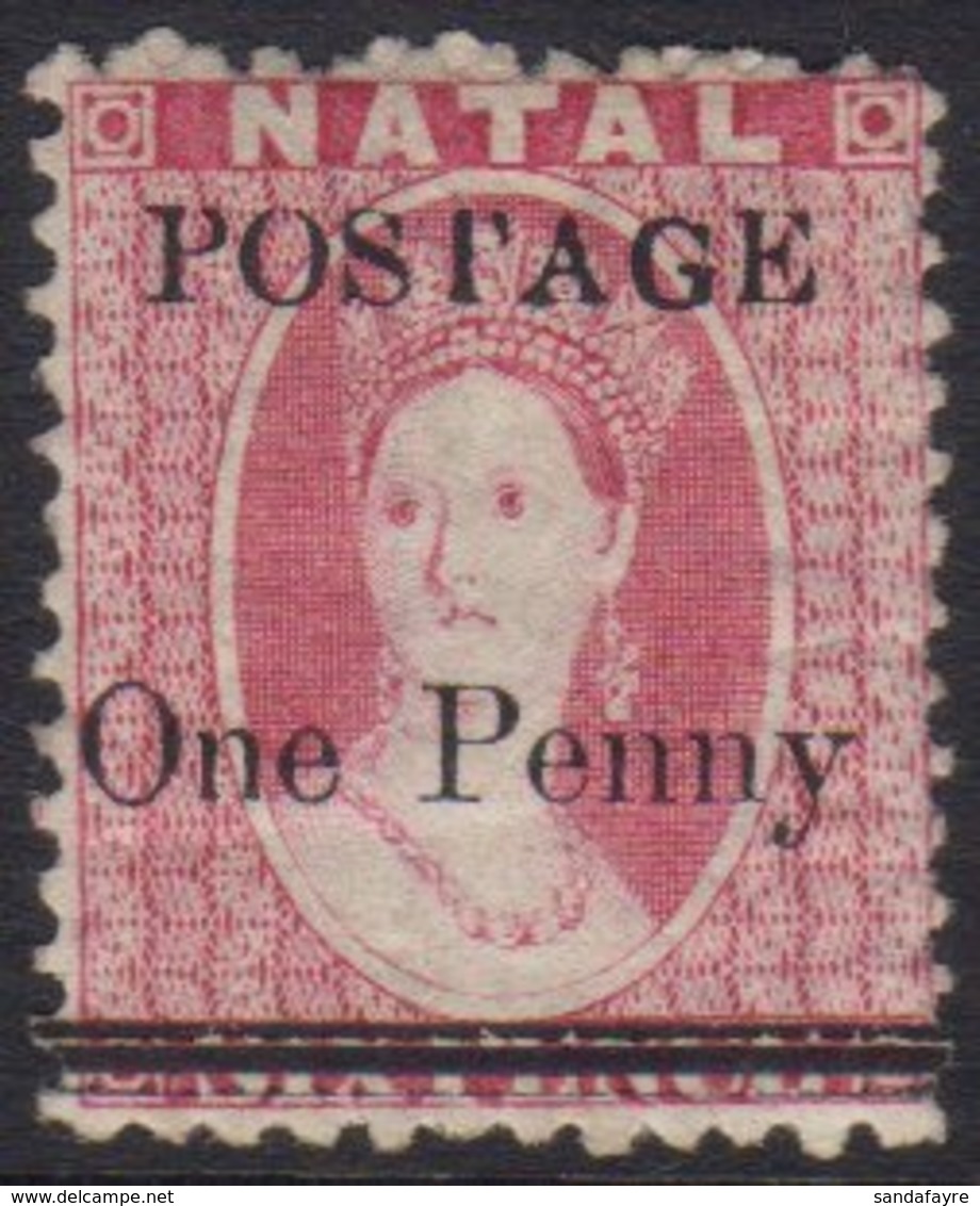 NATAL 1877-79 1d On 6d Rose, SG 93, Fine Mint. For More Images, Please Visit Http://www.sandafayre.com/itemdetails.aspx? - Unclassified