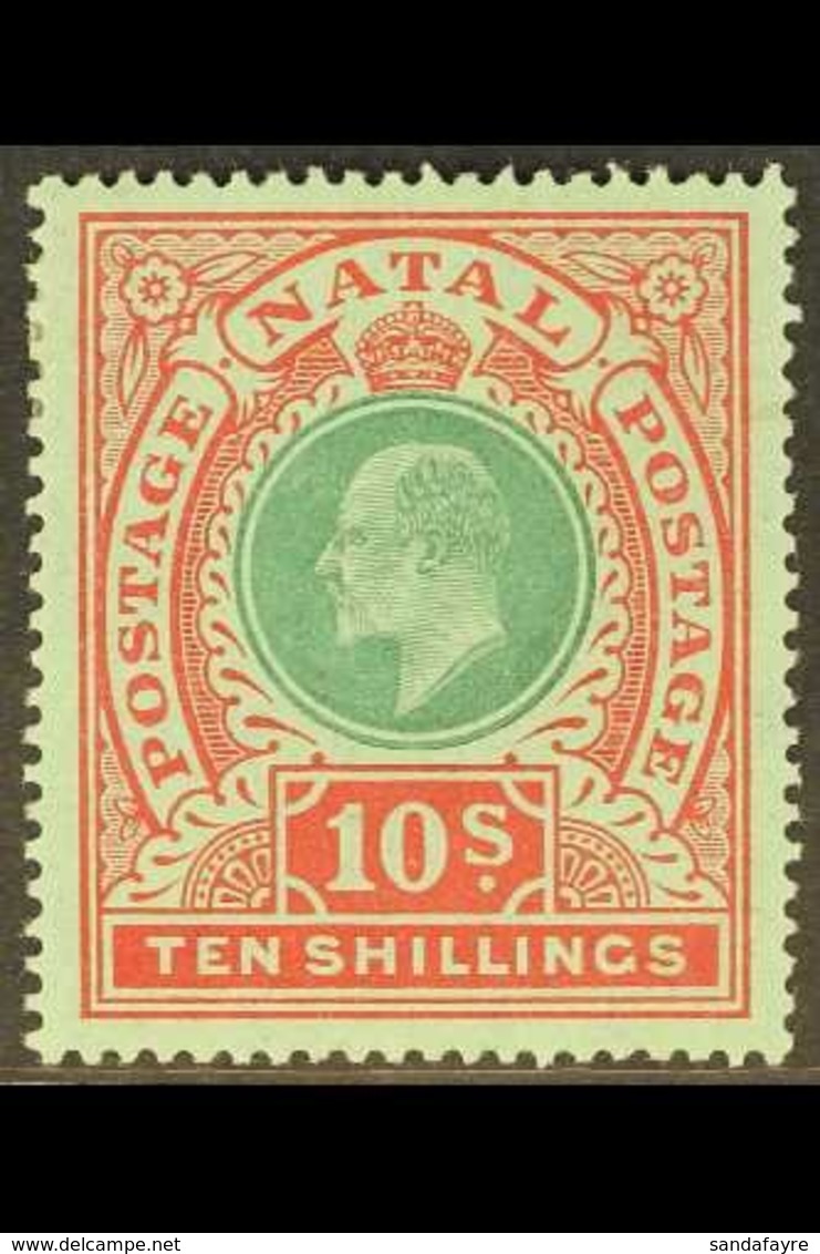 NATAL 1908-09 10s Green And Red, SG 170, Vf Mint.  For More Images, Please Visit Http://www.sandafayre.com/itemdetails.a - Zonder Classificatie