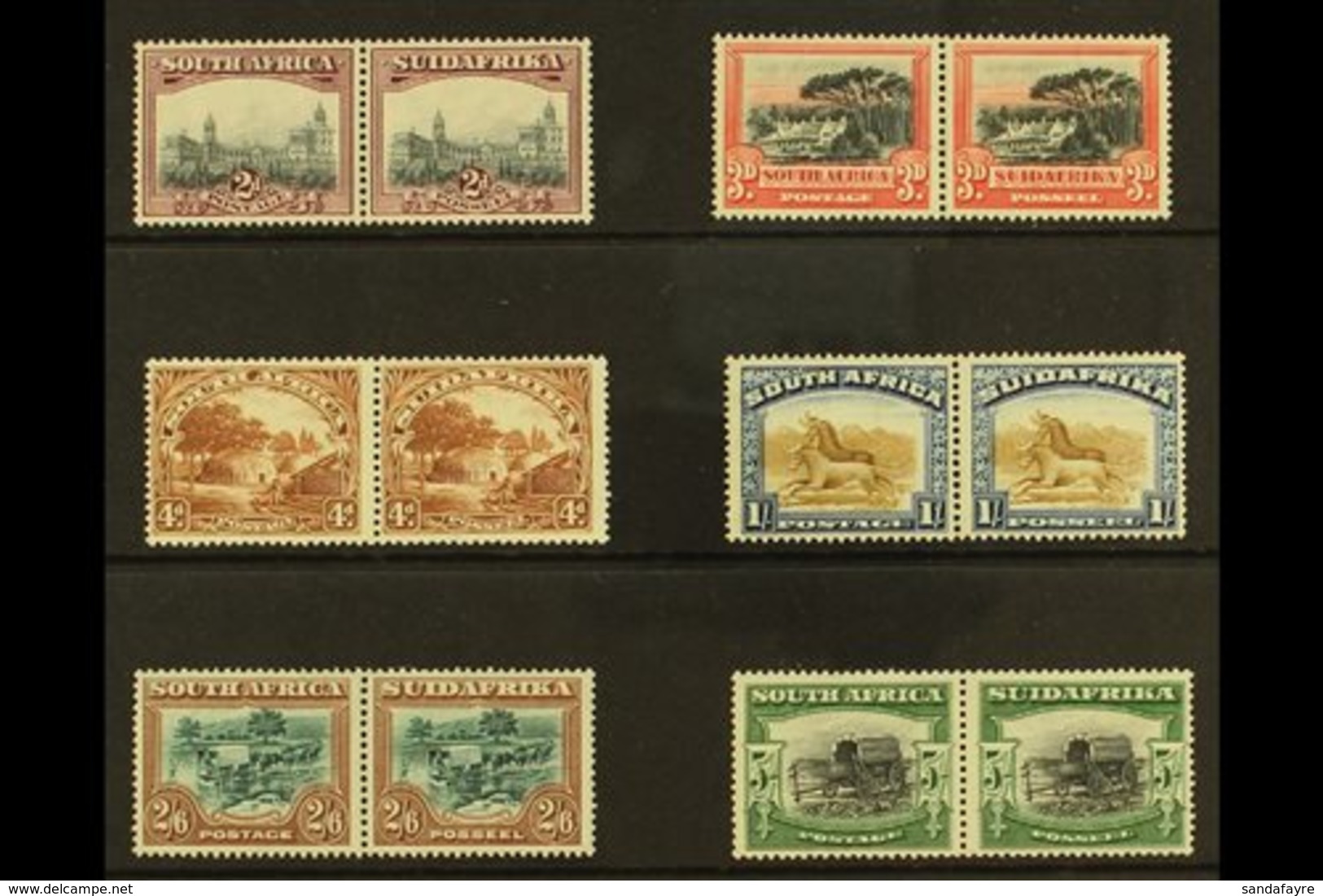 1927-30 Definitives Set To 5s, SG 34/38, Fine Fresh Mint. (6 Pairs) For More Images, Please Visit Http://www.sandafayre. - Sin Clasificación