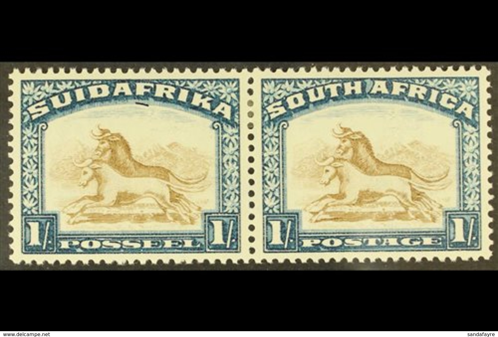 1930-44 1s Brown & Deep Blue, Wmk Inverted, Blue Line Under "F" Of "SUIDAFRIKA," Union Handbook V5, SG 48bw, Fine Mint.  - Ohne Zuordnung