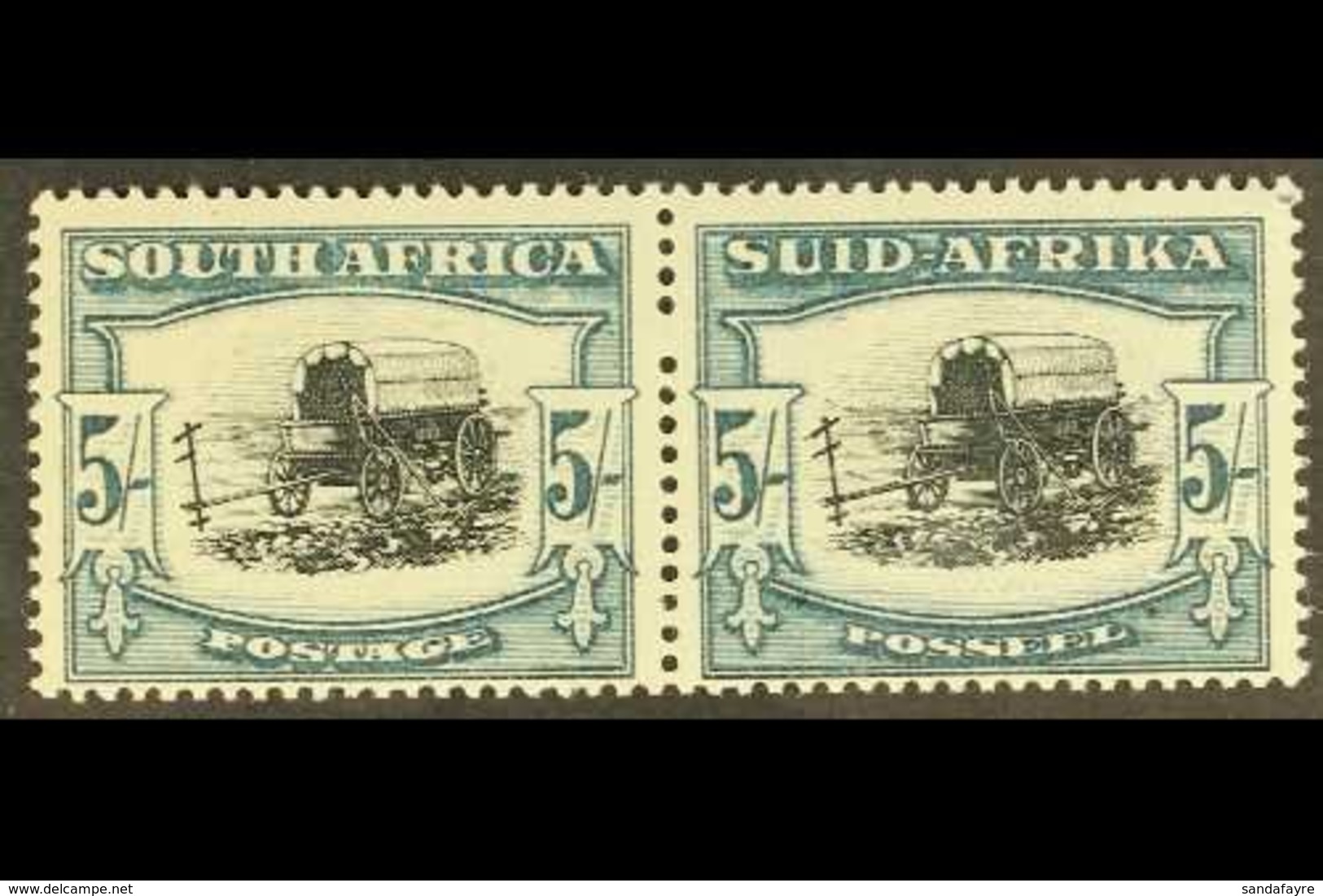 1933-48 5s Black & Blue-green, BROKEN YOKE-PIN VARIETY, SG 64ba, Never Hinged Mint. For More Images, Please Visit Http:/ - Non Classés