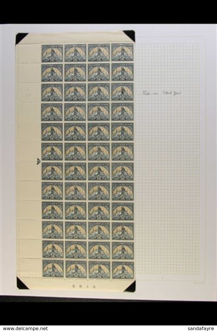 1941-8 1½d Reduced Format, Block Of 48 With GOLD BLOB ON HEADGEAR Variety, Four Figure Sheet Number In Black At Base, SG - Non Classés