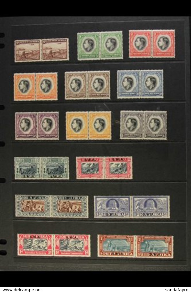 1937-1949 KGVI COMPLETE VERY FINE MINT A Delightful Complete Basic Run, From SG 96 Right Through To SG 143, In Pairs/uni - South West Africa (1923-1990)