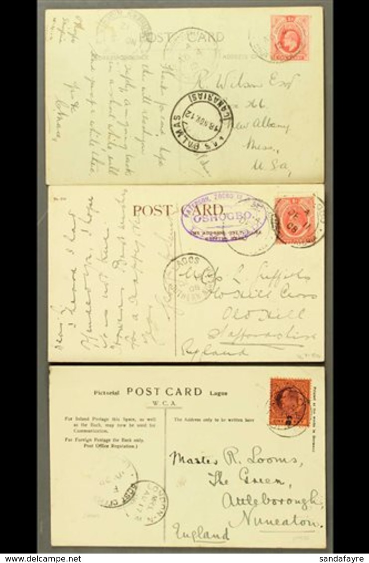 1908 - 1913 Selection Of Ed VII And Geo V Covers And Cards To UK And US Destinations From A Range Of Towns And Villages  - Nigeria (...-1960)