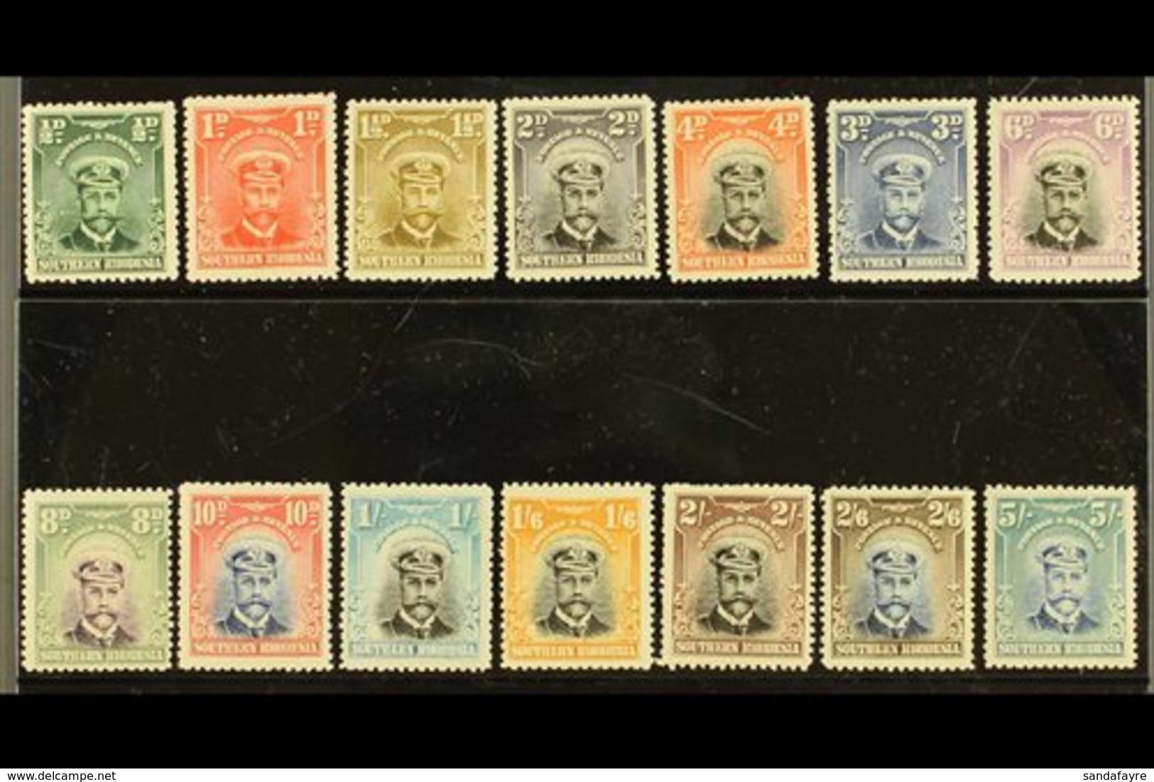 1924-29 KGV "Admiral" Complete Set, SG 1/14, Fine Fresh Mint. (14 Stamps) For More Images, Please Visit Http://www.sanda - Rodesia Del Sur (...-1964)