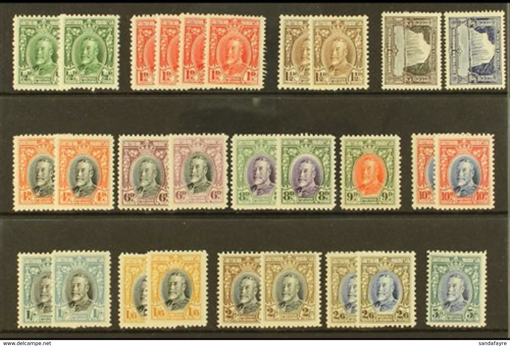 1931-37 King George V Definitives Complete Basic Set With All Of The Perf 12 And Perf 11½ Variants I.e. Both 1½d, Both 4 - Southern Rhodesia (...-1964)