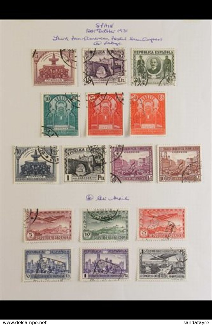 1931 USED SELECTION On Album Pages That Includes 3rd Pan-American Postal Union Congress, Postage And Airmail Sets, SG 69 - Autres & Non Classés