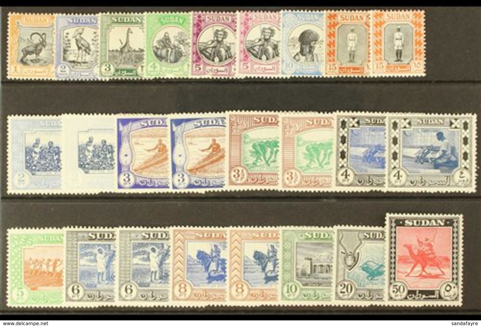 1951-61 Pictorials Issue Complete With All The Additional Listed Shades, SG 123-139, Very Fine Mint (25 Stamps) For More - Soedan (...-1951)