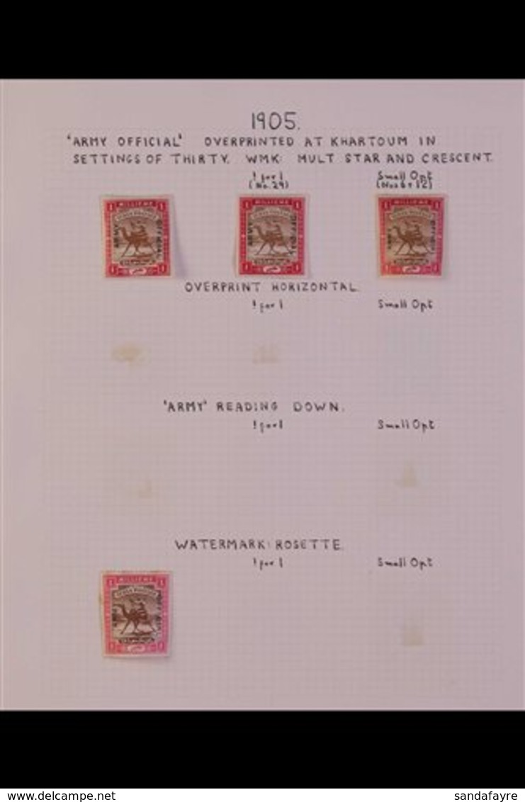 ARMY SERVICE STAMPS 1905 TO 1924 MINT COLLECTION. A Fresh And Attractive Collection On Three Album Pages Begins With The - Soedan (...-1951)