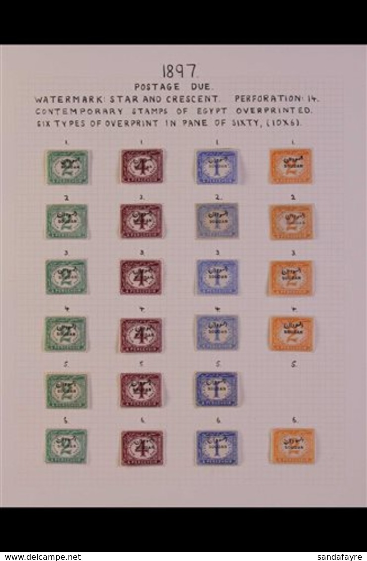 POSTAGE DUE 1897 OVERPRINTS MINT STUDY Of The 6 Different Overprint Types, A Collection With Each Value Having The Six D - Sudan (...-1951)