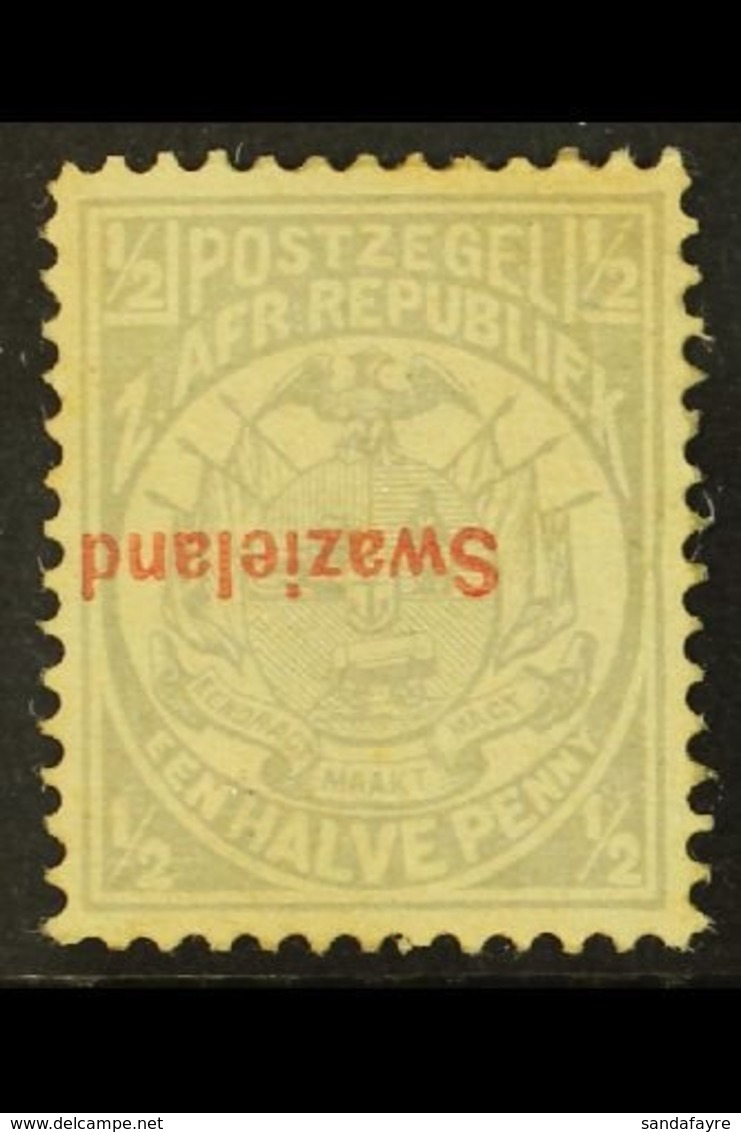 1892 ½d Grey Overprint INVERTED SG 10a, Mint With PFSA 1997 Photo Certificate Stating Slightly Soiled Perforations At To - Swasiland (...-1967)