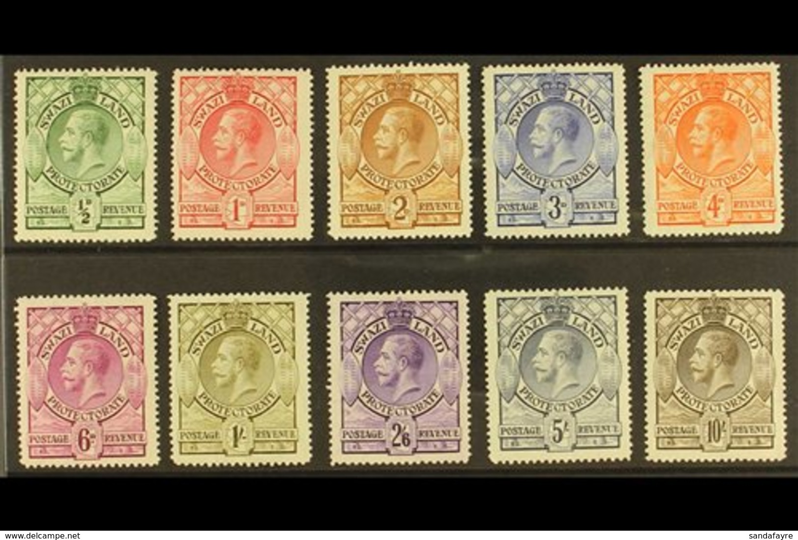 1933 Definitives Set Complete, SG 11/20, Very Fine Mint (10 Stamps) For More Images, Please Visit Http://www.sandafayre. - Swasiland (...-1967)