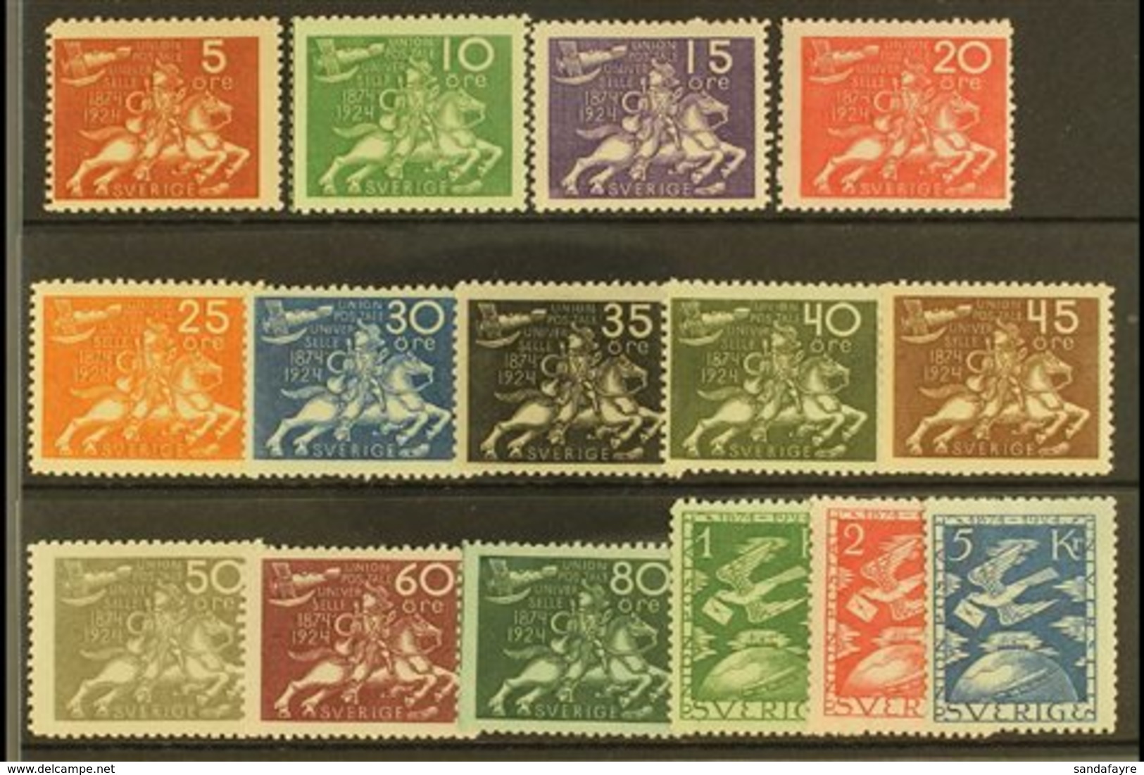 1924 UPU 50th Anniversary Complete Set, Mi 159/173, SG 191/75, Never Hinged Mint (15 Stamps) For More Images, Please Vis - Autres & Non Classés