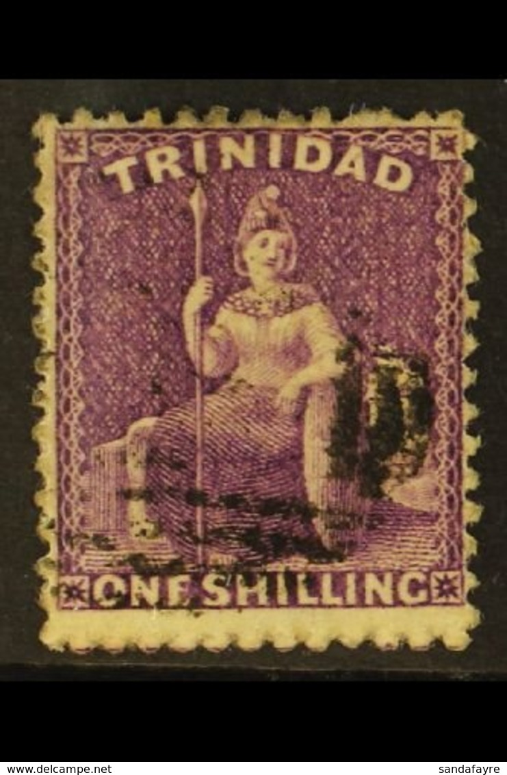 1862-63 1s Bright Mauve Britannia, Thick Paper, SG 67, Neatly Cancelled Leaving Most Of Portrait Clear. For More Images, - Trinité & Tobago (...-1961)