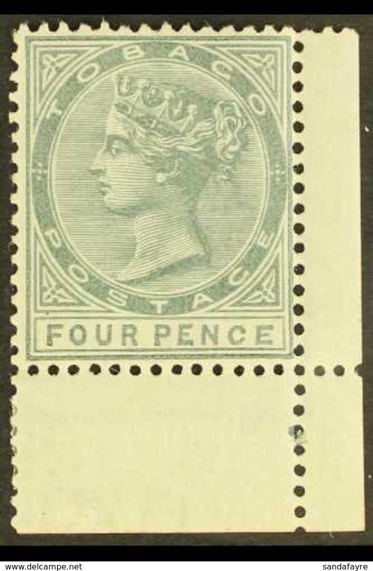 1885-96 4d Grey With MALFORMED "CE" In "PENCE" Variety, SG 22b, Very Fine Mint, Lower Right Corner Marginal. For More Im - Trinité & Tobago (...-1961)