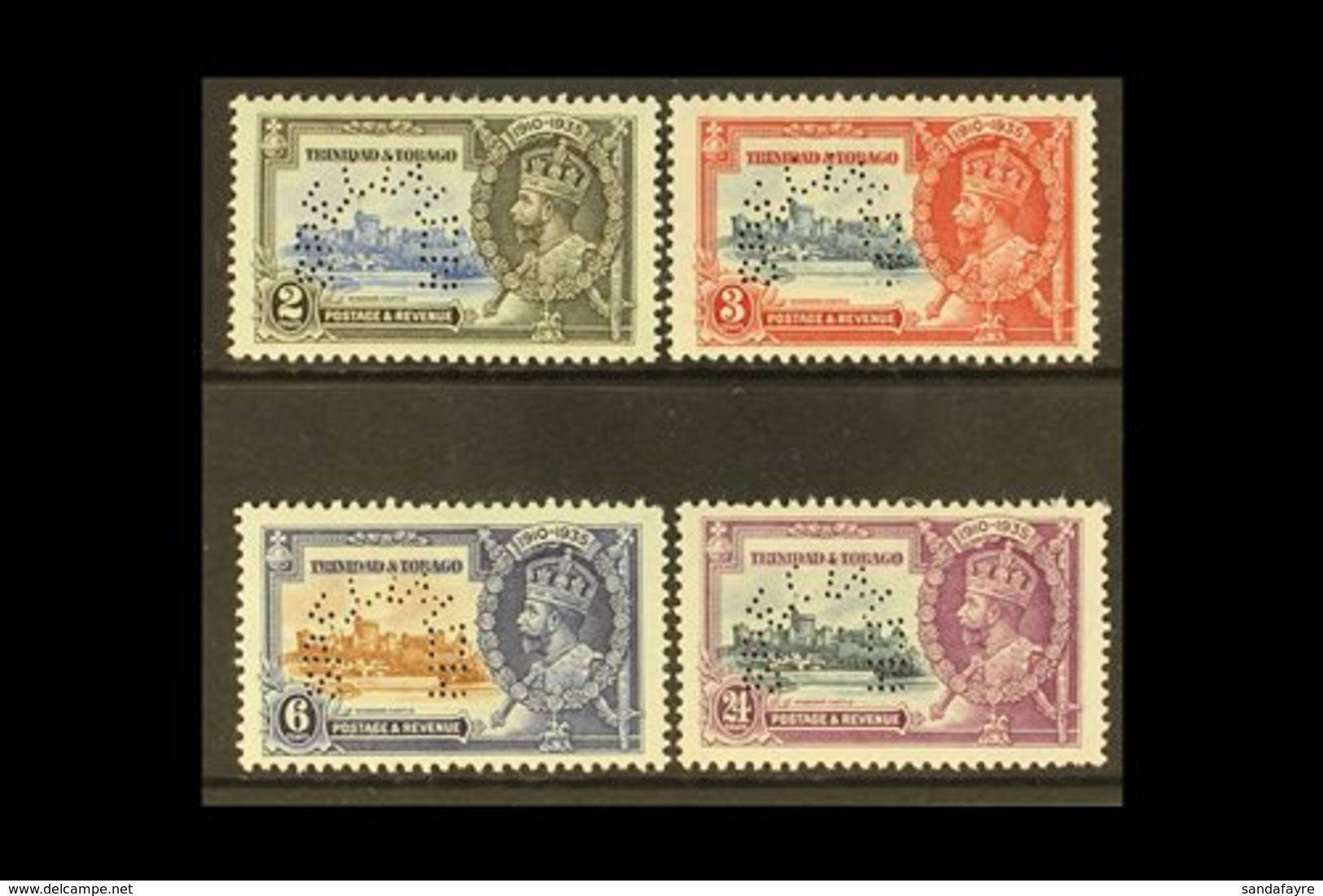 1935 Silver Jubilee Set Complete, Punctured "Specimen", SG 239s/42s, Fine Mint. (4 Stamps) For More Images, Please Visit - Trinité & Tobago (...-1961)