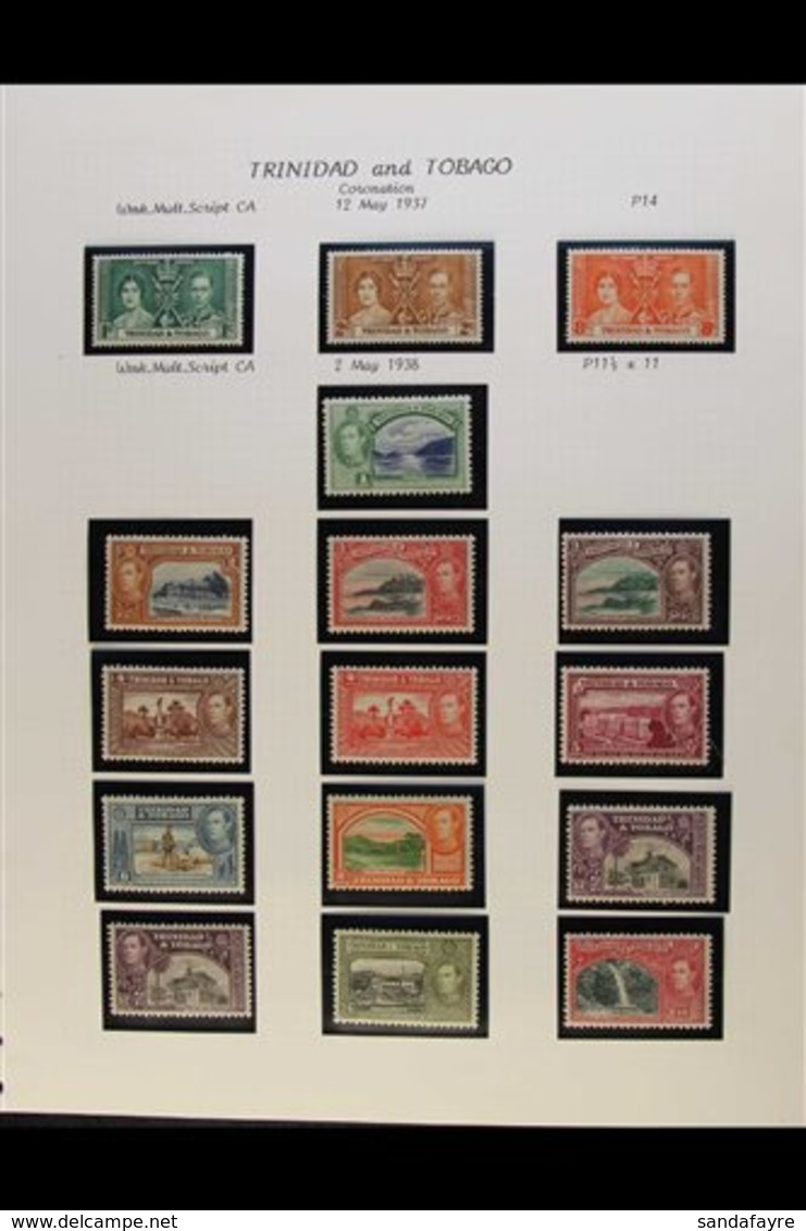 1937-51 KGVI FINE MINT COLLECTION Almost Complete For Period, 1938-44 Defins Incl. 12c Slate-purple Shade, SG 243/65, Al - Trinidad & Tobago (...-1961)