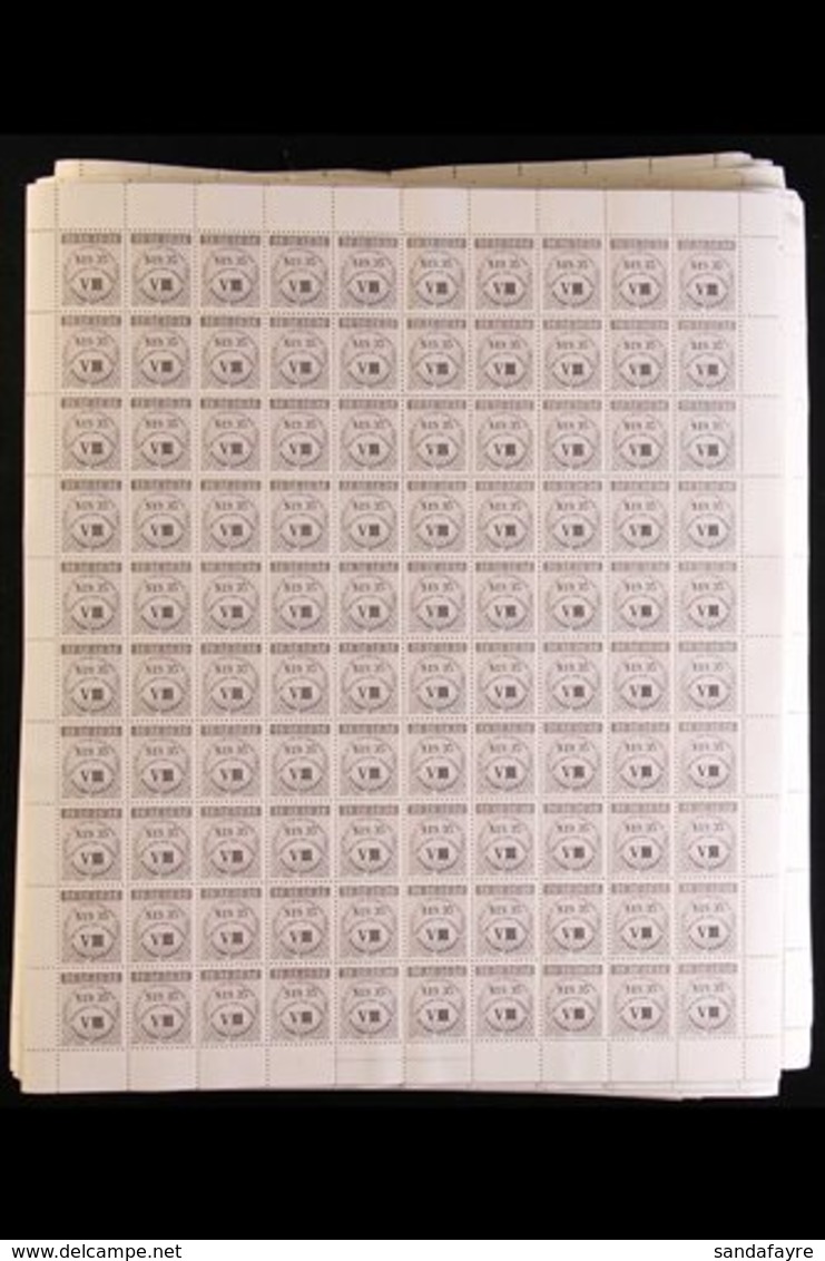 REVENUE  c1990 NATIONAL INSURANCE. $19.35 Brown VIII, Barefoot 19, 300 X COMPLETE SHEETS Of 100 Stamps, Never Hinged Min - Trinidad Y Tobago